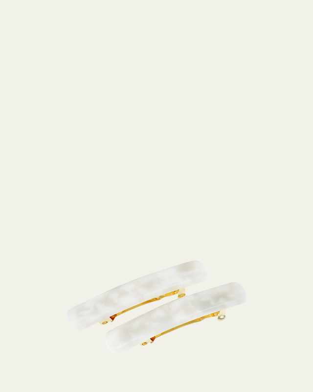 Mini Rectangle Barrette Pair